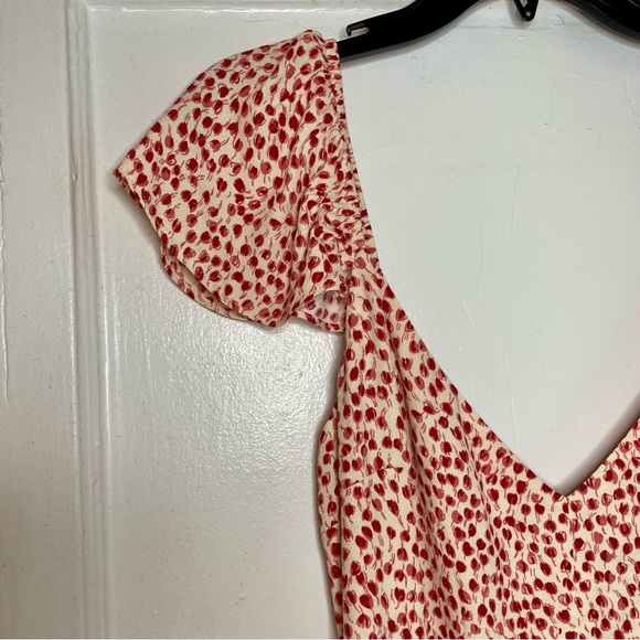 Reformation Baxley Floral Print Flutter Sleeve Midi Dress size 8 Alma - Picture 5 of 8